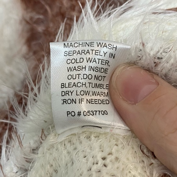 SMYM Frances Holy Cow Print Cowl Neck Fuzzy Sweater - Picture 11 of 11